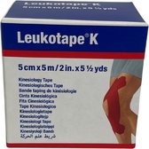 Voordeelverpakking 3 X Leukotape Elastisch Kleefverband Rood 5cm x 5m, 1st