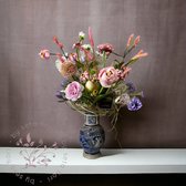 Seta Fiori - Roze kleurig boeket -  60 cm - met tulpjes - kunstbloemen -