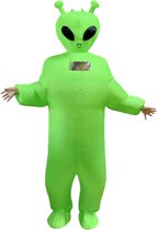 KIMU® Costume Gonflable Long Vert Alien Enfants 120 à 150 cm - Costume Opblaasbaar Costume Alien Costume Gonflable - Enlevé par OVNI Alien Space Being Garçon Fille Carnaval Costume Carnaval