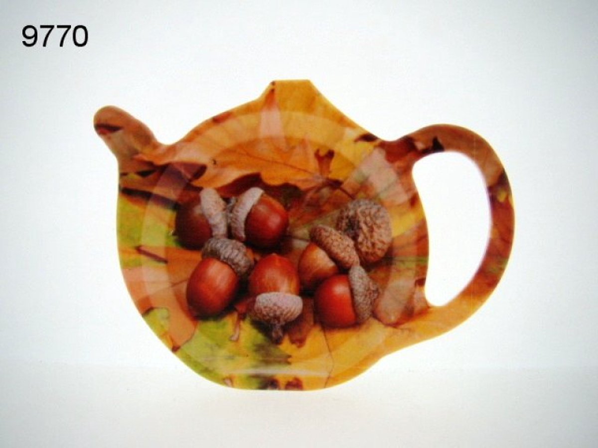 Geharo theetipje eikels op herfstbladeren – Melamine – 13 cm