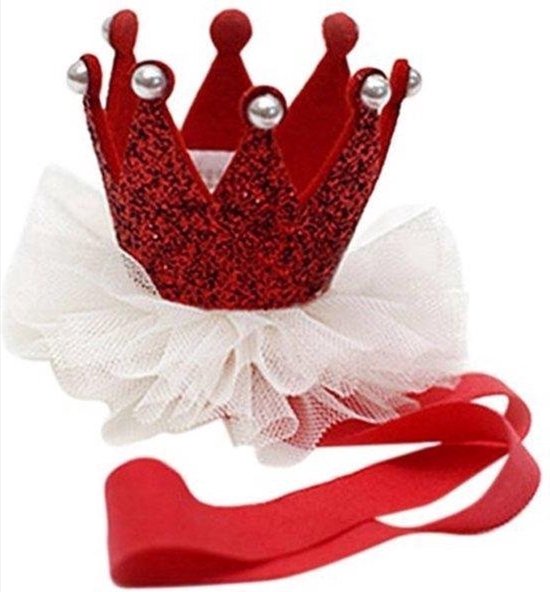CHPN - Haarbandje - Haarkroontje - Kroontje - Rood - Meisjes - Haar accessoire - Kroon - Verjaardag - Cadeautje - Haar accessoire - Accessoires