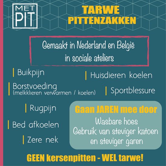 Kruik Met Pit! – wasbare hoes – zacht/geurloos tarwe - Made in NL – Tevens cold pack - Oudroze grafisch - Met Pit