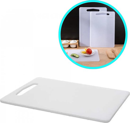 Planche à découper Ragnal® - Wit - Passe au lave-vaisselle - Planche à boire - Planche de service - Planche à découper Witte avec poignée - Groot - Top qualité