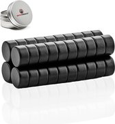 Brute Strength - Super sterke magneten - Rond - 10 x 5 mm - 40 Stuks | Zwart - Neodymium magneet sterk - Voor koelkast - whiteboard