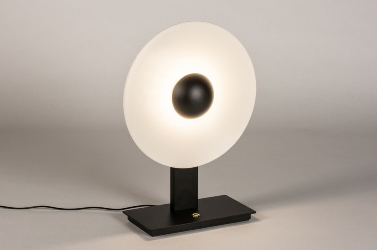 Lumidora Tafellamp 14854 - SUNN - Ingebouwd LED - 12.0 Watt - 600 Lumen - 2700 Kelvin - Zwart - Wit - Metaal - Met dimmer