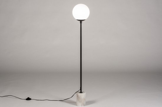 Lumidora Vloerlamp 74152 - MONZAA - E27 - Zwart - Wit - Metaal - ⌀ 19 cm