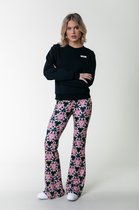 Colourful Rebel Graphic Flower Peached Extra Flare Pants - S