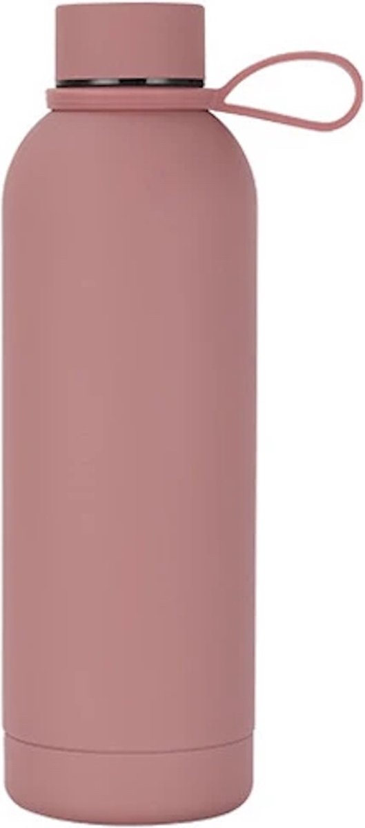 Without Lemon - Thermos Drinkfles - RVS Vacuüm - Waterfles - Warm - Koud - Water - Siliconen - Travel - 500 ML - Roze