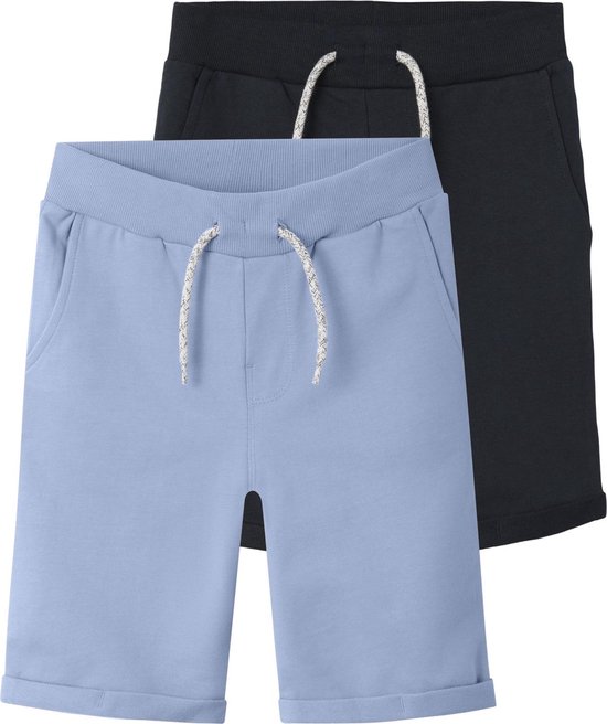 NAME IT NKMVERMO 2P LONG SWE SHORTS UNB F NOOS Pantalons Garçons - Chambray BleuPack:EMBALLÉ AVEC DARK SAPPHIRE - Taille 158