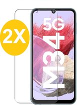 Screenprotector Geschikt voor Samsung Galaxy M34 screenprotector Beschermglas - Screenprotector Geschikt voor Samsung Galaxy M34 5G Screen protector gehard glas - Screenprotector Geschikt voor Samsung Galaxy M34 5G - 2 Stuks