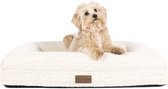 FURRIY | Hondenmand bouclé | Beige | Maat S | 73 x 58 x 14.5 cm | Orthopedische hondenmand | Hondenkussen