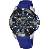 Festina F20642/1 Montre Chrono Bike acier-silicone couleur argent-noir-bleu 47 mm