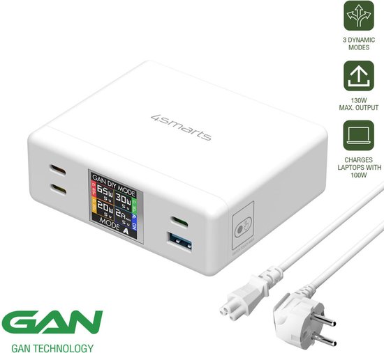 USB C oplader 50W, 5 poorten meervoudige lader met[2 USB-C en 3 USB-A