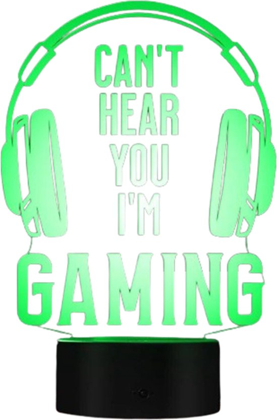 Can't hear you i'm gaming Lamp - 16 kleuren - incl USB Kabel - Game - Spel - Computer - Spelcomputer - Verlichting - Led