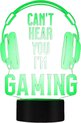 Can't hear you i'm gaming Lamp - 16 kleuren - incl USB Kabel - Game - Spel - Computer - Spelcomputer - Verlichting - Led