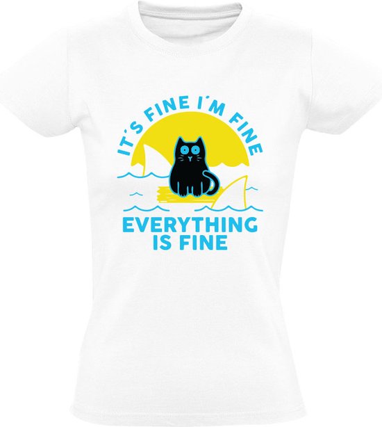 It's Fine I'm Fine Everything is Fine Funny Black Cat