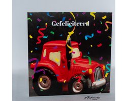 Kleintje fotografie Verjaardag wenskaart (A6) Tractor, gefeliciteerd uitverkoop, op=op, goedkoop, kaartje om te versturen