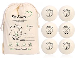 Eco Smart Drogerballen 6XXL - Duurzaame Wol Drogerballen - wasdrogerballen - 100% Nieuw-Zeelandse Schapen Wol - energiebesparende producten 6 stuks