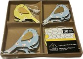 Houten paashangers - Vogels - Set van 8 - Pasen - Paasboom - Paasversiering - Paasdecoratie