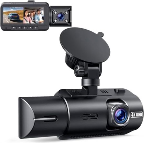 Dual dashcam - Auto camera dashcam - Dashcam auto - Dual dashcam voor auto - Zwart