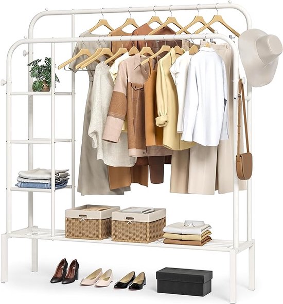 Kledingrail, kledingrek, kleding voor kleding, metalen standaard met 2