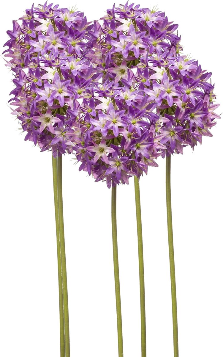 Emerald Allium/Sierui kunstbloem - 5x - losse steel - paars - 60 cm - Natuurlijke uitstraling