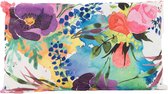 Anna's Collection Sierkussen voor binnen en buiten - bloemen - paars - 30 x 50 cm - tuinkussen