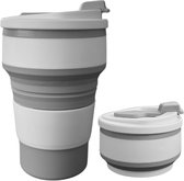 Koffiebeker to go - Inklapbare beker - Duurzame beker - 100% BPA vrij - Opvouwbaar - Reisbeker - Meeneem beker - Travel cup - 350 ml - Grijs