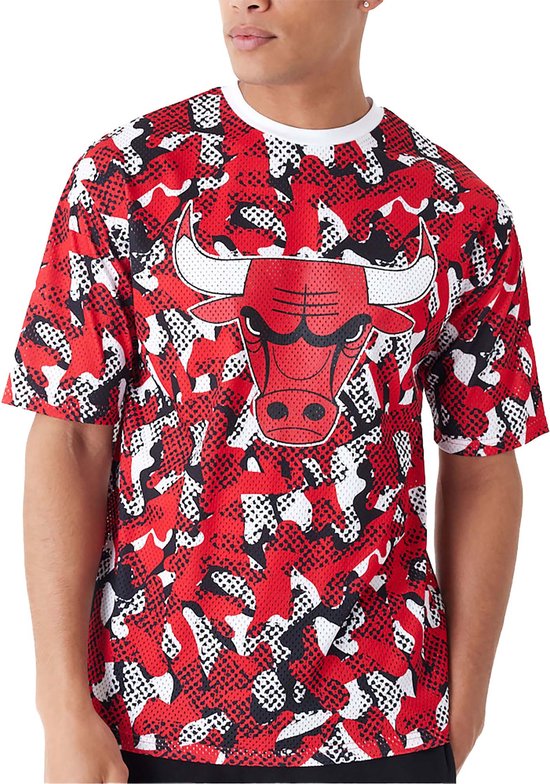 New Era Maglietta Uomo Chicago Bulls Logo AOP Distressed: Nera, Cotone 100%, Con Logo Metallico E Bandiera NE - 3