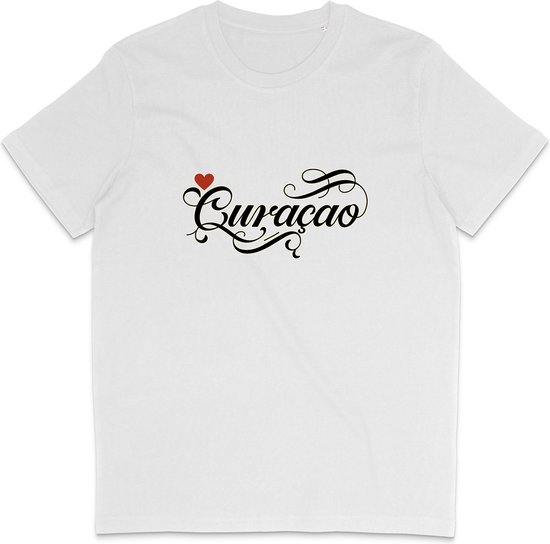 Heren en Dames T Shirt - Curaçao - Curacao - Wit - L