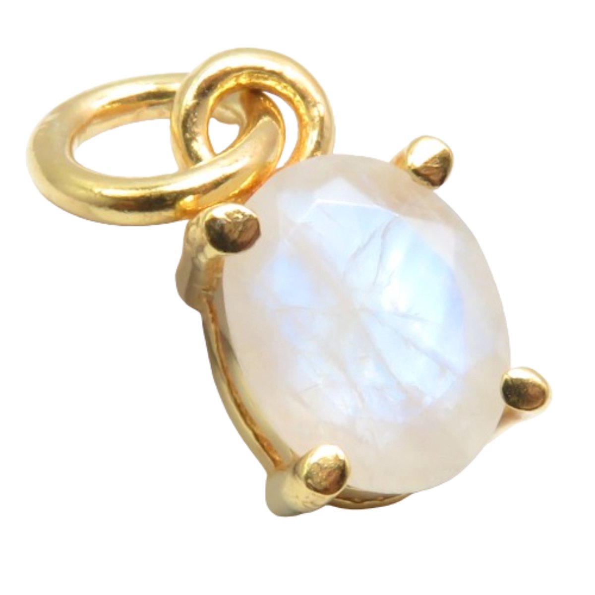 Natuursieraad - 925 sterling zilver goud verguld maansteen ketting hanger | spiritueel