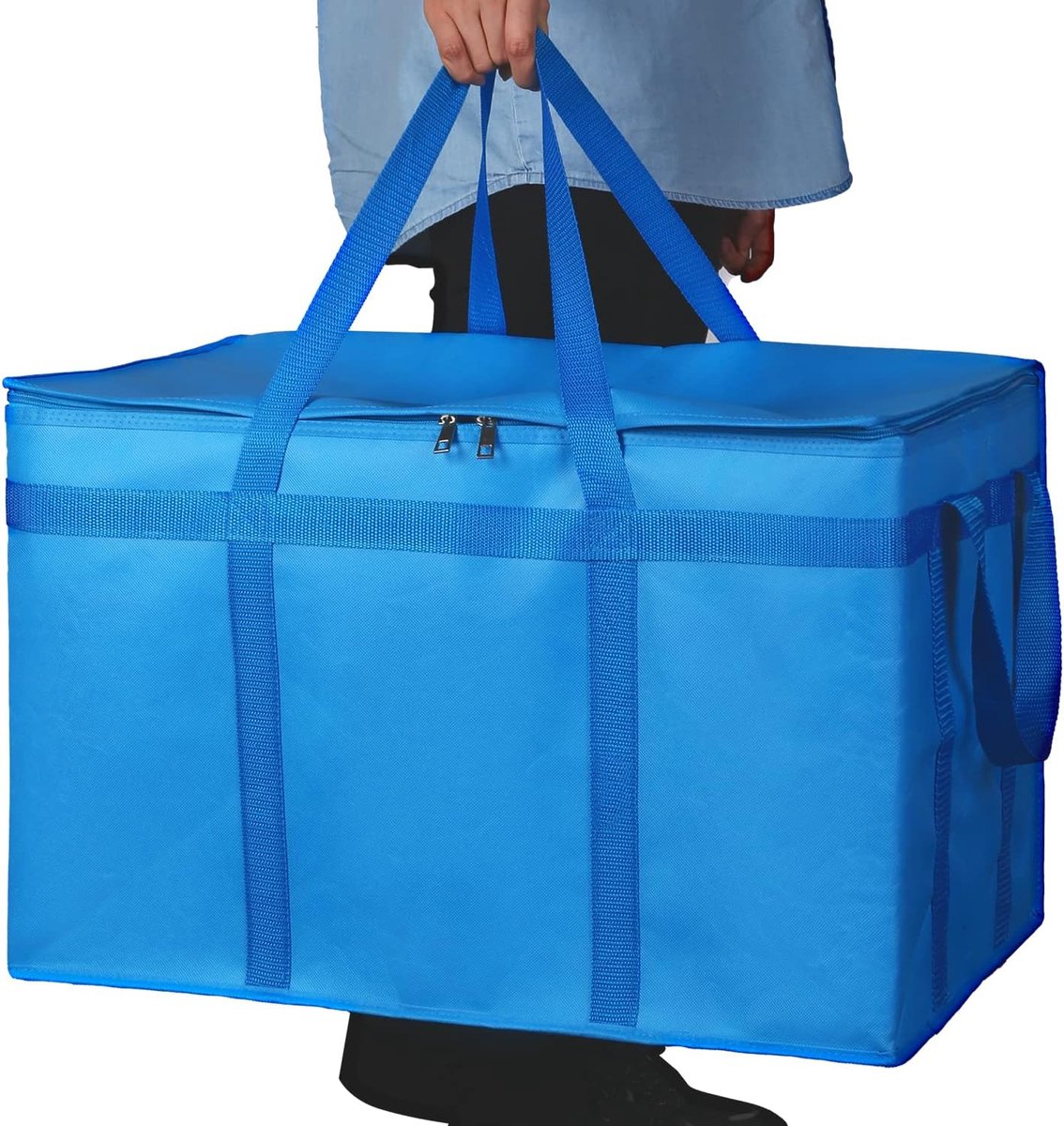 Gekoelde en geïsoleerde levensmiddelen ideaal voor boodschappen (zwart) Geïsoleerde koeltas Geïsoleerde koeltas... 1 x blauw zakorganizer
