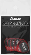 Ibanez PPA16MSG Sand-Grip Short Teardrop Guitar Pick Red 0.8mm (6-Pack) - Plectrum set