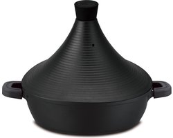 Darna | Luxe Aluminium Tajine inductie| Tagine marokko | Geschikt voor 4-8 personen - Inductie - Zwart
