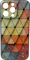 Coque en silicone imprimée - Coque arrière - Convient pour Apple iPhone 15 Pro - Triangle de marbre