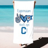 Strandlaken-badhanddoek met naam kind-heeft zijn c diploma-jongens-cadeau afzwemmen-handdoek voor kinderen met eigen naam