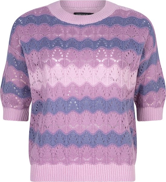 Ydence Knitted top Selah - Purple / Lavender Pink / Dusty Blue - Maat L