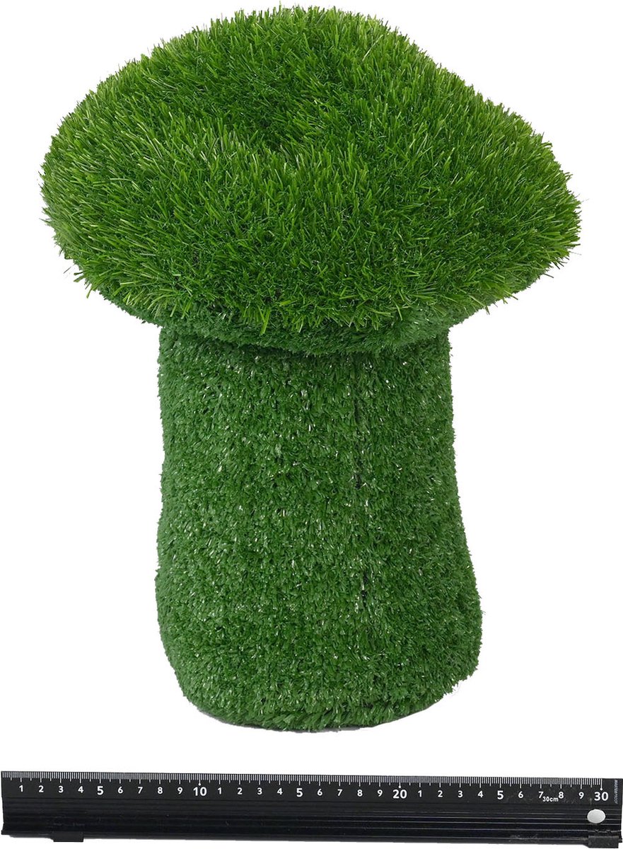 Paddestoel 40 cm-grasfiguur-tuinknuffel-kunstgras-grasfiguur tuindecoratie-