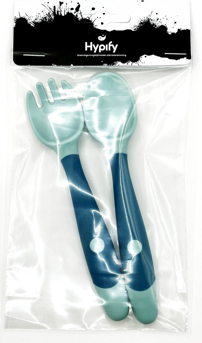 Hypify® - Buigbare Vork & Lepel - Siliconen - Buigbaar - Veilig voor kinderen - Veilig materiaal - Groen - Speels eten! van Hypify — afbeelding 4