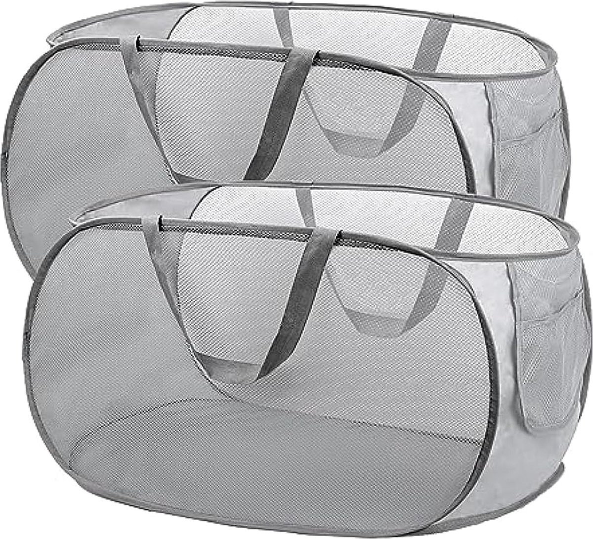 Lot De 2 Paniers à Linge Pop-up Pliables - Grands Et Pratiques Pour La Maison, Les Voyages Ou Le Camping