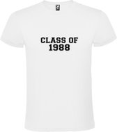 Wit T-Shirt met “Class of 1988 “ Afbeelding Zwart Size 4XL
