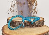 Handgemaakte Natuursteen Armbanden "Blauwe kwarts" 8 mm - Met Natuursteen Hanger - Een bijzonder cadeau voor vrienden en familie