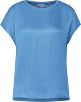 Street One mat-mix shirt with rounded bottom - Dames T-shirt - light spring blue - Maat 44