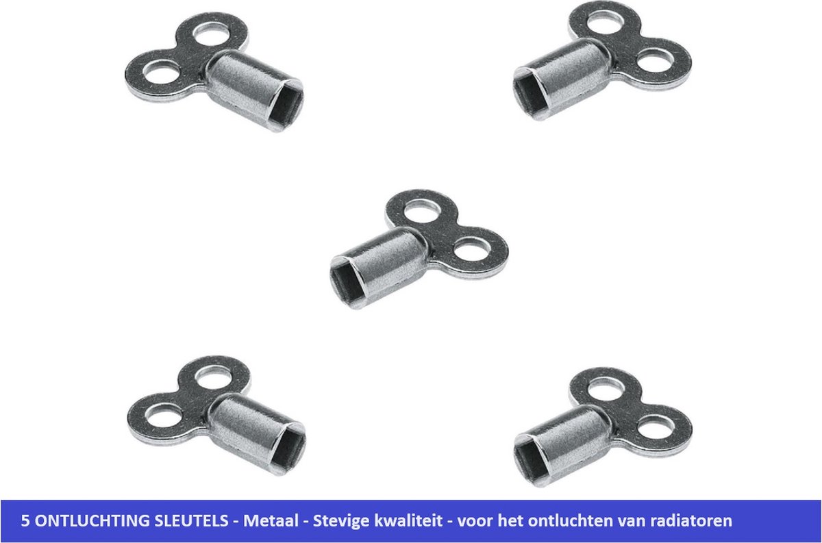 ONTLUCHTINGSLEUTELS - 5 STUKS - INSTALLATEURS KWALITEIT - VOOR RADIATOR TE ONTLUCHTEN - ONTLUCHTINGSSLEUTELTJES VAN METAAL - TBV ONTLUCHTINGSKRAAN