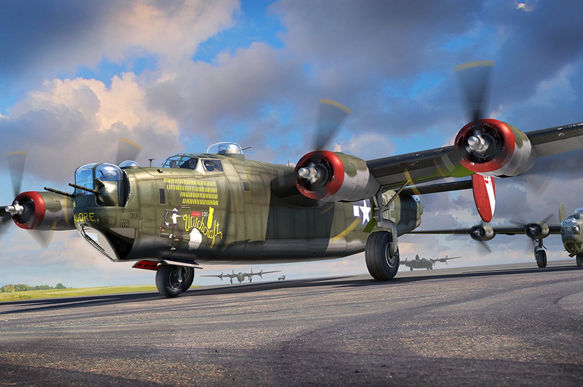 HobbyBoss Modelbouwpakket Militaire voertuigen - 81774 US B-24J Liberator Plane Plastic - 1:48 - Modelbouw