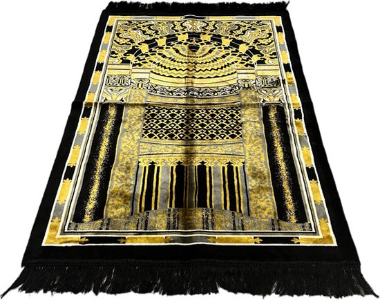 Baddal Deluxe Gebedskleed Mihrab Motief Zwart