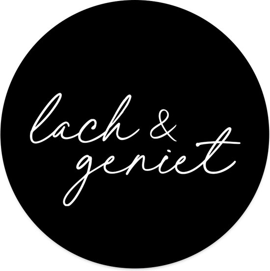 Label2X Muurcirkel lach & geniet zwart - Ø - Forex