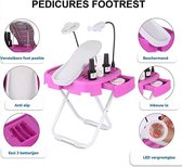 Pedicure Foot Bar - Salon Step - Verstelbare Pedicure Voetsteun - pedicureset Elektrisch - Batterij - incl Lamp - Vergrootglas - Ventilator