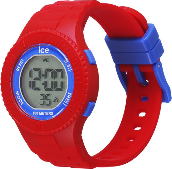 Ice Watch Ice Digit - Red Blue 021276 Horloge - Siliconen - Rood - Ø 34 mm