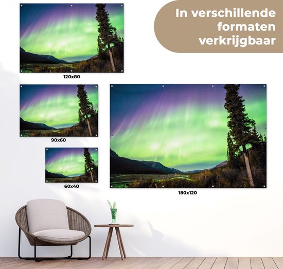Posters de jardin Aurores Boréales - Arbre - Berg - Nature - 90x60 cm